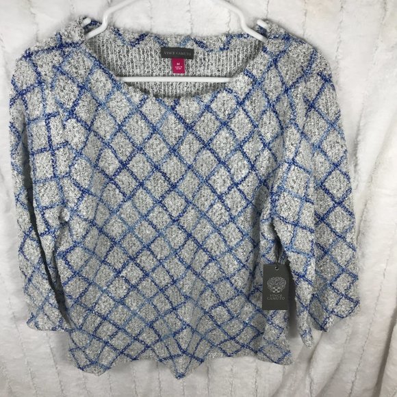 NWT Vince Camuto M Women's Diamond Plush Knit top - Picture 2 of 10